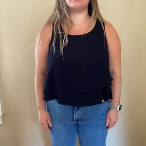 Black rouched with peplum top